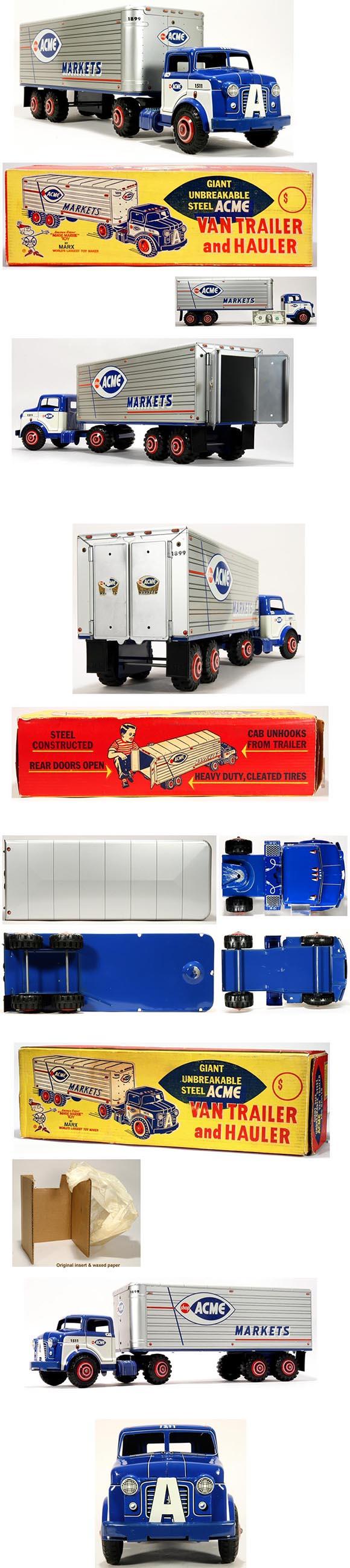 1962 Marx Acme Markets Van Trailer & Hauler in Original Box